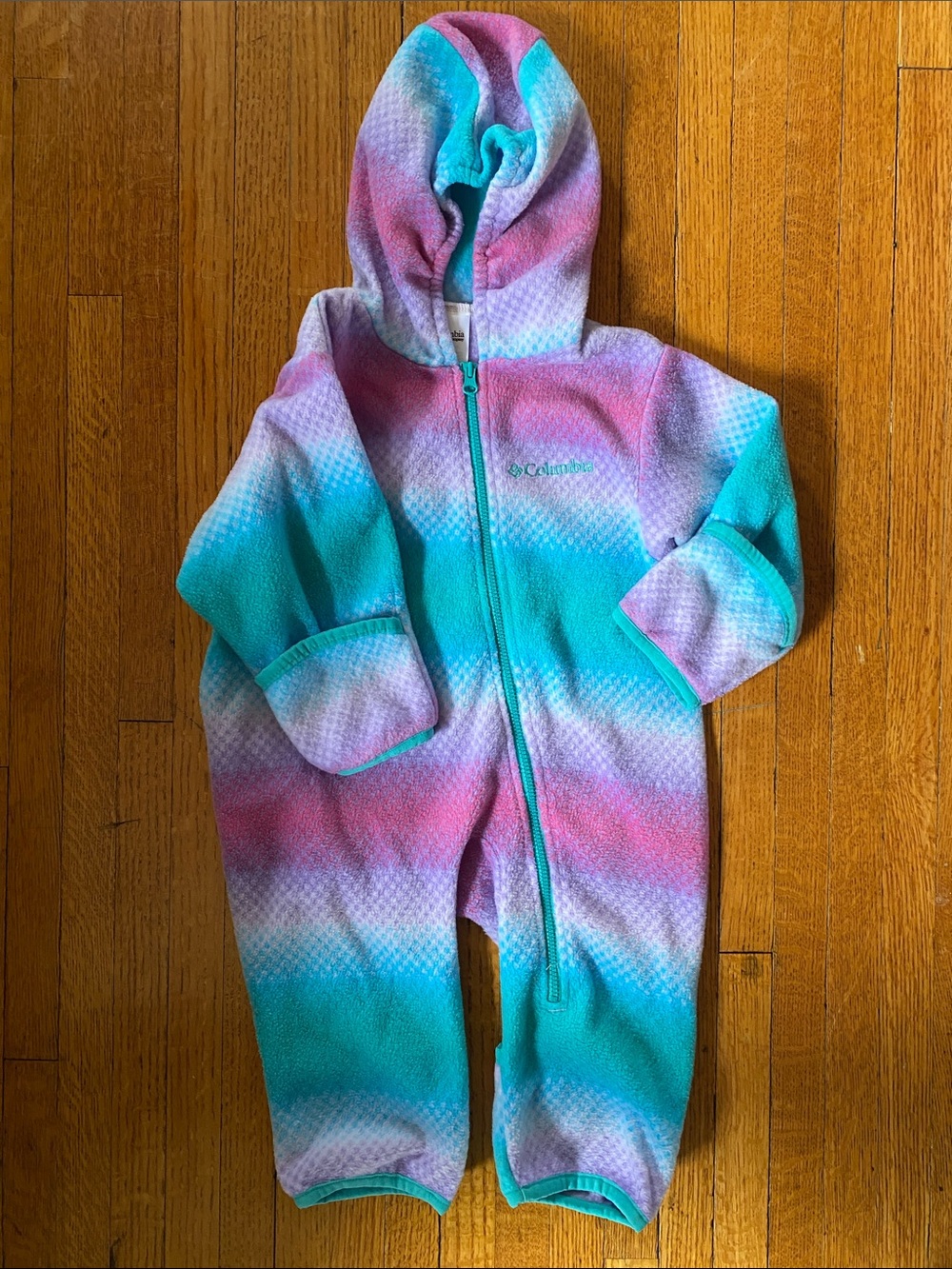 Columbia Kids' Hooded Fleece One-Piece - Teal, Pink, Purple